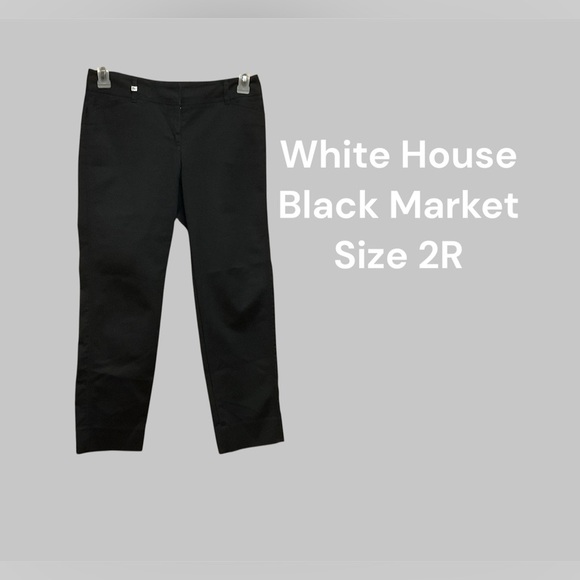 WHITE HOUSE BLACK MARKET SIZE 2R SLIM ANKLE BLACK PANTS GENTLY WORN - Picture 1 of 3